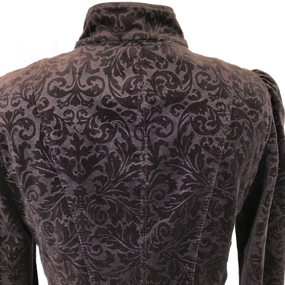 LOFT Victorian Velvet Burnout Military Jacket 6 - Picture 4 of 7